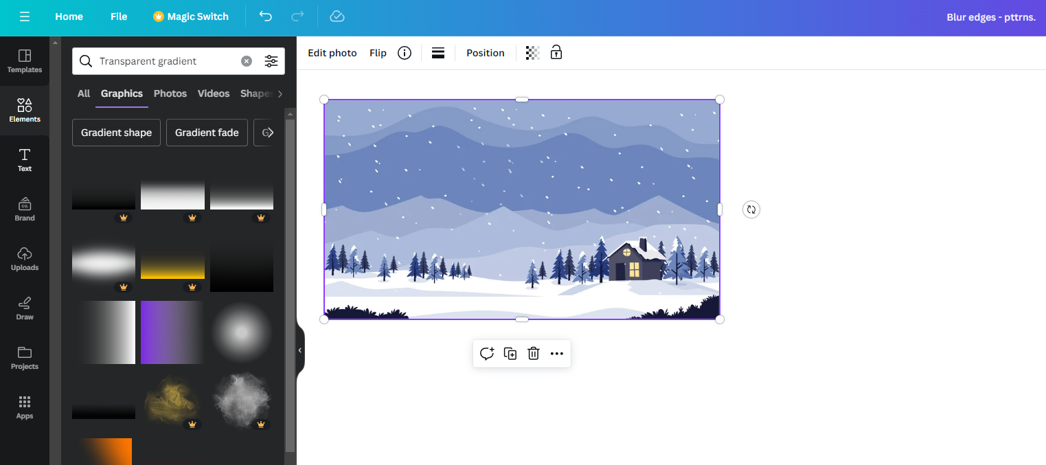 Transparent gradient results