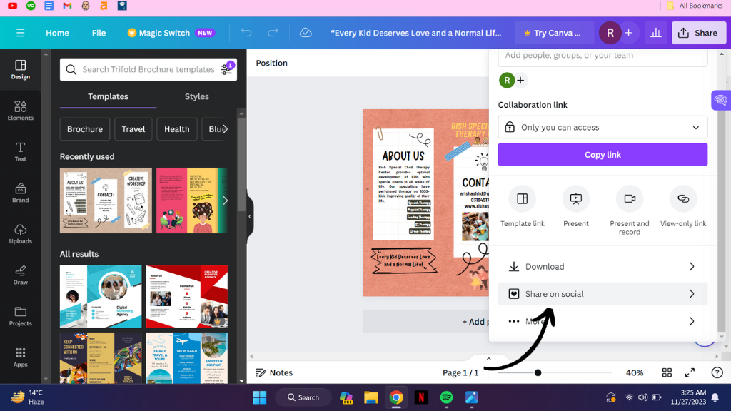 canva post share to social
