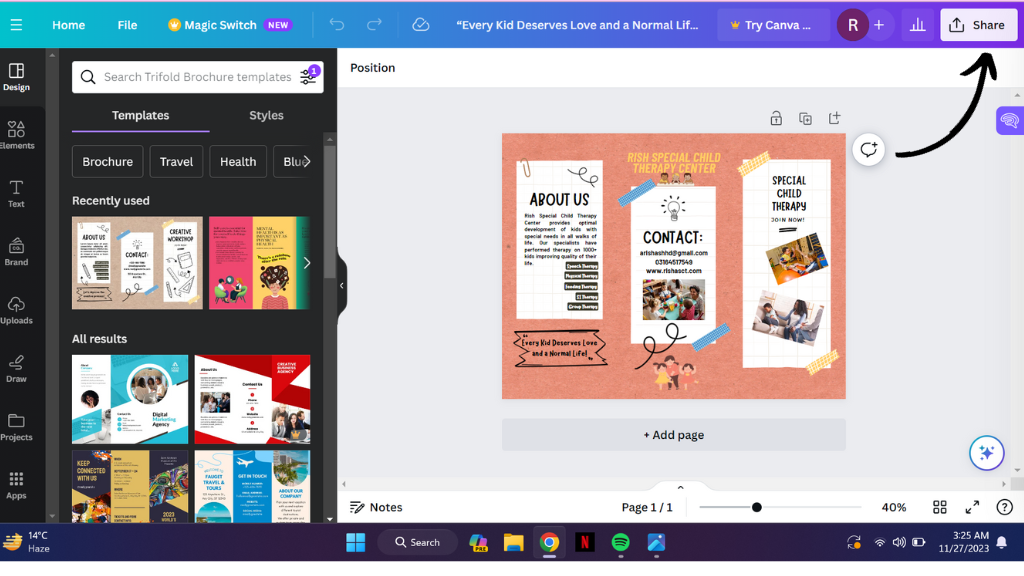 canva desig sharing tutorial