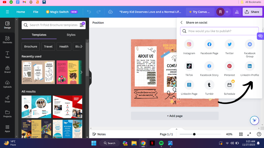 post canva design to linkedin