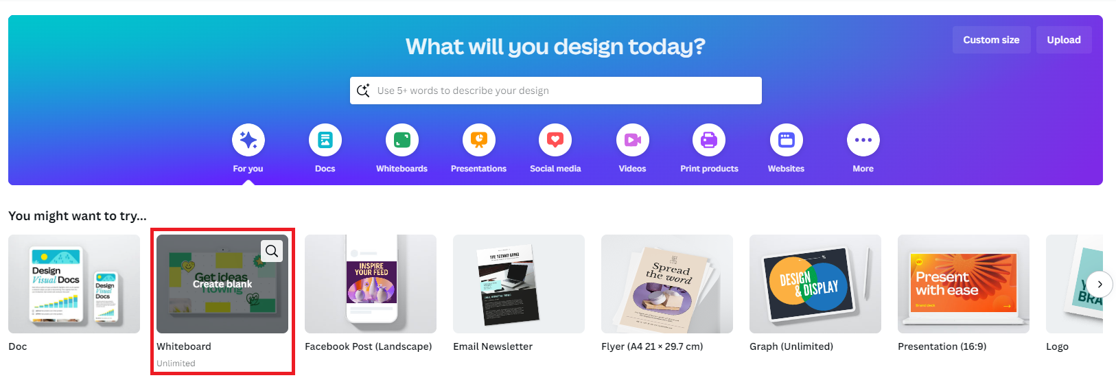 Whiteboard on Canva